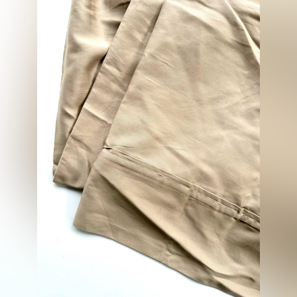 New Laurel Crest Organic Cotton Queen Flat Sheet Beige Satin